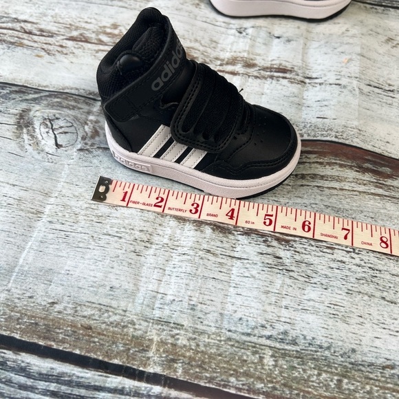 Adidas Hoops Mid 3.0 AC I Toddler Sneakers - Black/White - Size 4K - Picture 9 of 11